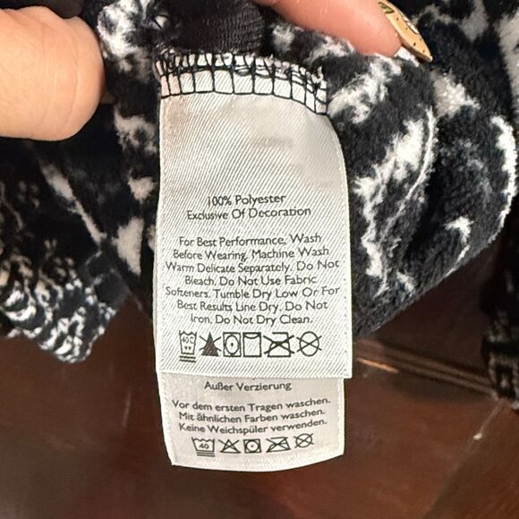 Eddie Bauer Black and White Zip Up Fleece Pullover - Picture 8 of 8